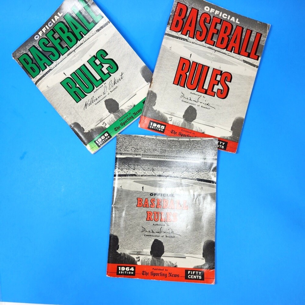 MLB Official Baseball Rules Booklets '64 '65 '66 Sporting News Commissioners